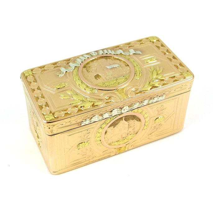 Louis XV rectangular chased four colour gold box | MasterArt